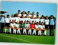 Die deutsche Nationalmannschaft Europameister Rückseite mit aufgedruckten Autogrammen Fußballmannschaft 1980 FOTO KEINE AK