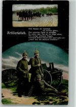 Lied Soldaten Geschütz R. u. K.L. Serie 2621/6 Feldpostexpedition d. 53. Reserve Division Res.-Feldart.-Reg. No. 53 5. Batterie Artillerie WK I 1916