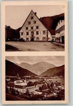 82488 W8107 Ettal Foto AK Gasthaus Kirche Kloster
