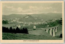 54550 W5568 Daun - Panorama des Ortes mit Viadukt und Burg Daun