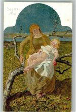 O7000 Leipzig Mutterglück im Museum der bildenden Künste Verlag E.A. Seemann Nr. 30 Segantini, G. Künstlerkarte