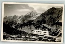 Pfeishütte Foto AK Hüttenstempel Karwendel