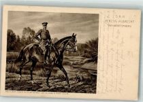 sign. Adam Herzog Albrecht in Uniform zu Pferde Adel Württemberg 1918 Künstlerkarte