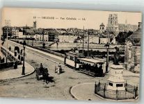 45000 Orleans Foto AK Kirche Denkmal Straßenbahn Brücke