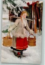 Tracht Wassertägerin Trachten Schweden Winter
