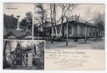 Bad Elmen bei Gross-Salze mit Villa Ida, Krieger - Denkmal und Voigt´s Hotel gelaufen von 1906. Gute Erhaltung.