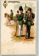 sign. Henckel Carl Garde Jäger Bataillon 1744 Henckelsche Truppenpostkarte Nr. 61 Militärkunstverlag Mars Militär Gebrauchsspuren