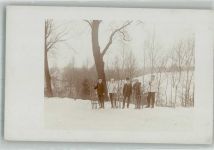 Winter Rodeln Schlitten Privatfoto AK
