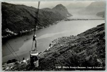 Serpiano Seilbahn über dem Luganer See Brusino-Serpiano Bergbahn Foto AK