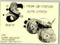 W8900 Augsburg , Bay CB-Station Alfa Citron Qsl-Karte