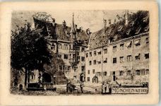 W8000 München Alt Hof Radierung 1912 Künstlerkarte