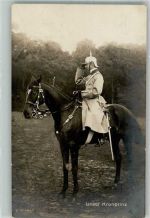 Mit Pickelhaube zu Pferd Adel Kronprinz Wilhelm