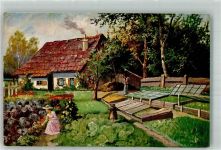 sign. Morell Frauen Gartenbau Künstlerkarte