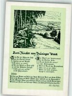 Zwei Kinder vom Thüringer Wald v. Karl Möller Erzgebirge Liederkarte