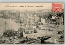59240 Dunkerque 1904 Foto AK Hafen Briefmarke Bildseite