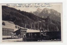Mieders im Stubaital mit Schwimmbad gelaufen von 1930. Gute Erhaltung.