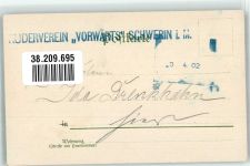 19053 O2750 Schwerin , Meckl 1902 - Ruderverein Vorwärts