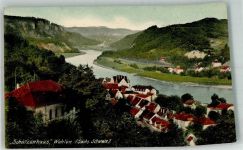 01829 O8306 Wehlen Stadt 1912 Lithographie Schützenhaus Sächsische Schweiz