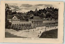 W7570 Baden-Baden Kurhaus Radierung Künstlerkarte