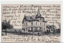 Schöneck - Tannenhaus mit Villa Waldesruh gelaufen von 1908. Leicht fleckig, sonst gut erhalten