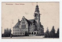 Wittenberge mit neuem Rathaus gelaufen von 1927, Marke entfernt kleiner Knick oben links und unten rechts, leicht stockfleckig, sonst gut erhalten.