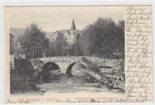 Bad Landeck in Schlesien - Ladek-Zdrój / Kreis Habelschwerdt - Bystrzyca Klodzka. Villa Weberbauer Schlösselbrücke gelaufen 1901. Sehr gut erhalten.