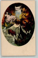 Italien Gravur Serie 1965 Küsse Künstler sign. Künstlerkarte