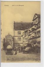 Coburg. Blick in die Herrengasse Pferdefuhrwerk. Ungelaufen. Sehr gute Erhaltung.