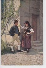 Trachten aus Franken und Thüringen. Karte Nr. 1. Paar aus Meeder ( Herzogtum Coburg ). Ungelaufen. Sehr gute Erhaltung.