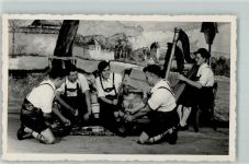 Holzhackertanz Harfe Volkstanz Foto AK