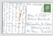Hüffenhardt, Kreis Mosbach mit Straßenpartie gelaufen. Leichter Schrift- und Stempeldurchdruck, leicht fleckig, sonst gut erhalten