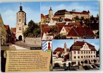 89312 W8870 Günzburg - Stadtturm Liebfrauenkirche u. Sparkasse VW Käfer