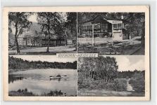 Gifhorn-Heidesee mit Kurhaus und Pavillon am See gelaufen. Leicht fleckig, leichter Bug unten rechts, kleine Durchdrücke, sonst gut erhalten