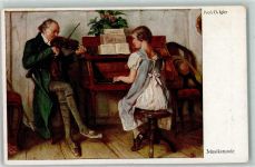 sign. Prof. G. Igler Musikstunde AK Klavier Künstlerkarte