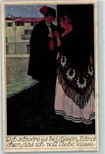 Don Juan Serie Leporello und Donna Elvira AK Mozart, W. A. Künstlerkarte