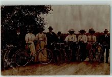 Frauen mit Hüte AK Fahrrad 1906 Privatfoto AK