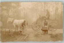 Tiergespann Ernte Soldatenleben 1918 Privatfoto AK