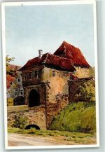97346 W8715 Iphofen Künstlerkarte Mainbernheimer Tor Aquarell signiert