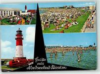25761 W2242 Büsum - Strand Liegewiese Leutturm Strandpromenade