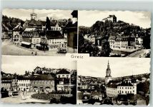 07973 O6600 Greiz - Oberes Schloß Stadtkirche Elsterbrücke