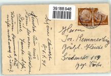 Neujahr Würfelbecher AK Würfeln 1941 Gebrauchsspuren