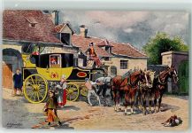 Franz. Eilpost anno 1840 sign. Schnorpfeil Postkutsche
