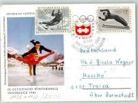 Innsbruck Winterspiele Eisstadion Olympiade 1964 Sonderstempel