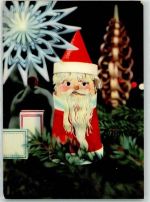 Dekofigur gebastelt Neujahr AK Weihnachtsmann 1988