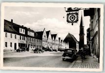 95478 W8584 Kemnath - Marktplatz mit Pfarrkirche und Stadttor Oldtimer Omnibus