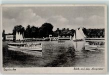 10115 W1000 Tegelort - Tegeler See Blick auf den Seegarten Ausflugsdampfer Segelboot