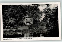 63739 W8750 Aschaffenburg - Park Schönbusch Schlößchen Teich Ruderboote