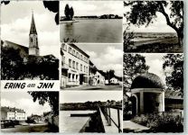 94140 W8399 Ering Foto AK Kirche Sparkasse Auto
