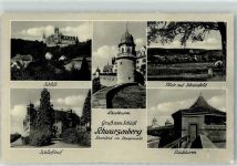91443 W8533 Scheinfeld Foto AK Schloss Schwarzenberg Stückturm Schlosshof Läutturm