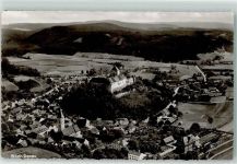 93086 W8404 Wörth a d Donau Foto AK Schloss Kirche Bundesbahnschule